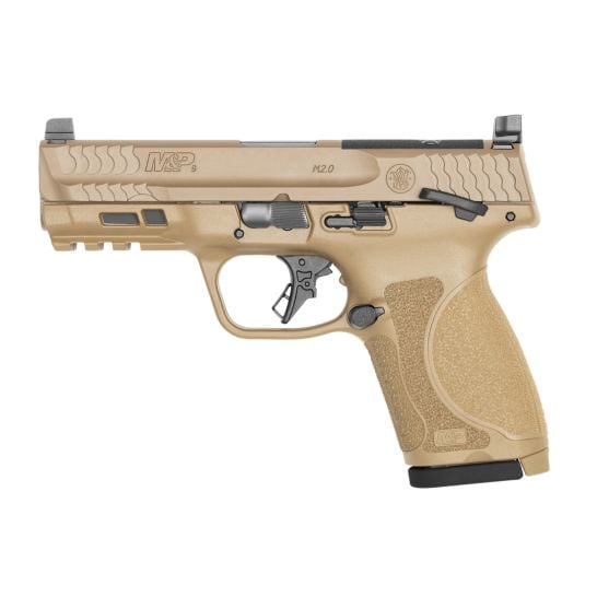 Smith & Wesson M&P9 M2.0 Compact FDE 10 Round MA Compliant 9mm 4" 10rds, Flat Dark Earth