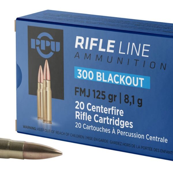 PPU Rifle Series .300 Blackout, 125gr, Full Metal Jacket, 20rd Box
