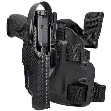 black tactical pistol holster